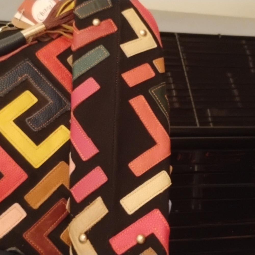 NWT Leather and Canvas Convertible Bag With Removable Strap - Chaos by Elsie - Picture 4 of 8